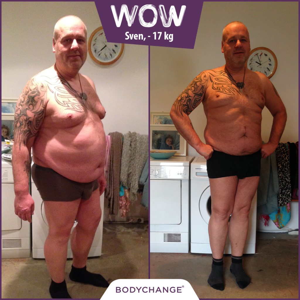 Sven zeigt seinen Oberkörper nachdem er mit BodyChange abgenommen hat