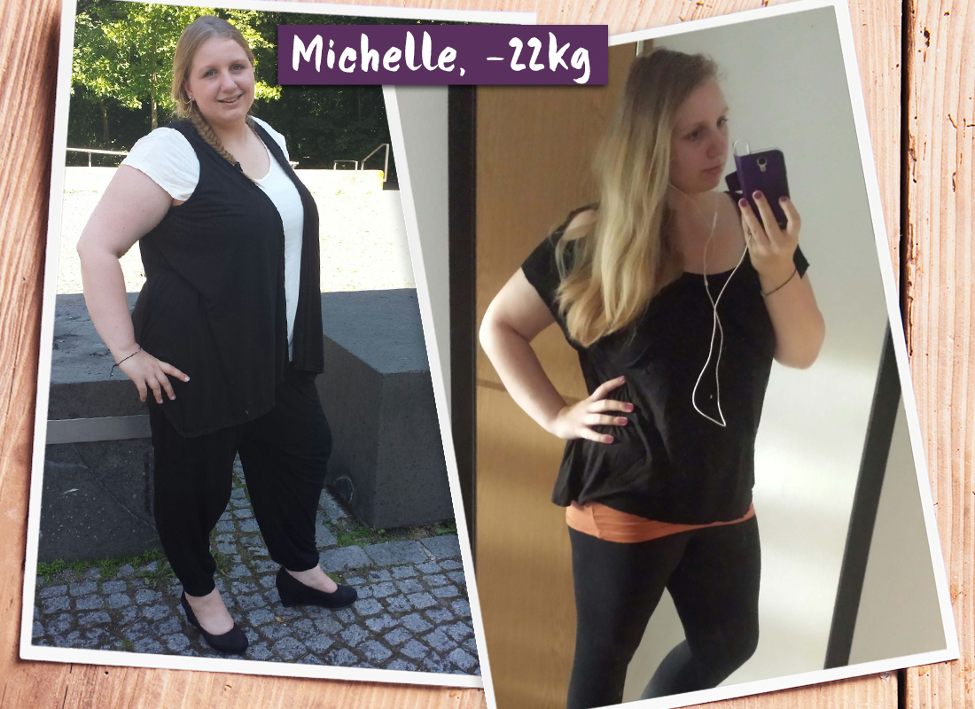 Michelle im vorher-nachher-Vergleich